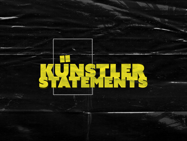Das konstrastreiche Logo des Projekts "Künstlerstatements" von der TAG EINS Werbeagentur.
